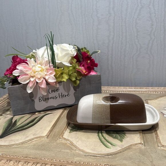 Vintage 70s Mikasa Studio Kiln Stoneware Butter Dish Potters Art Line Ben Seibel - Picture 14 of 14